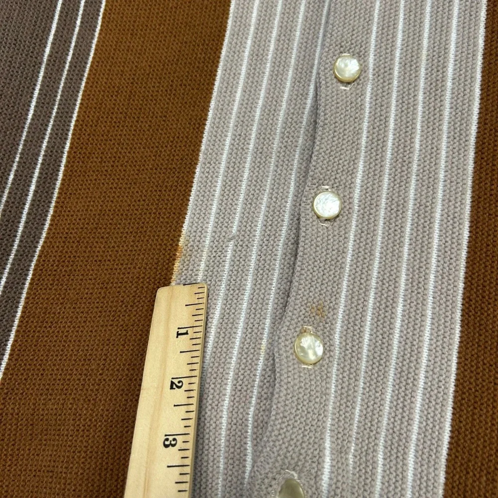 Vintage Orlon Campus Cardigan Sweater Grunge Rockabilly Striped NO SIZE (M) 60s‎